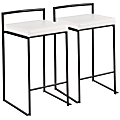 LumiSource Fuji Stacker Counter Stools, White Seat/Black Frame, Set of 2 Stools