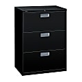 HON® Brigade® 600 30"W x 18"D Lateral 3-Drawer File Cabinet, Black