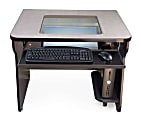 Hoffman Mira Vista Glass Top Computer Desk, 36"W, Gray 1 thumbnail image