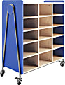 Safco® Whiffle Triple-Column 15-Shelf Rolling Storage Cart, 48"H x 43-1/4"W x 19-3/4"D, Spectrum Blue