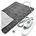 Pure Enrichment PureRelief XL King Size Heating Pad, 23-1/2" x 11-1/2", Charcoal Gray