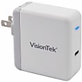 VisionTek USB C 30W Quick Charge Plug - 1 Pack - 30 W - 120 V AC, 230 V AC Input - 3.6 V DC/3 A, 5 V DC, 6.5 V DC, 9 V DC, 12 V DC, 15 V DC, 20 V DC Output