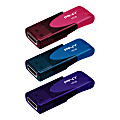 PNY Attaché 4 USB 2.0 Flash Drives, 16GB, Assorted Colors, Pack Of 3 Drives