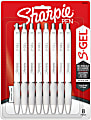 Sharpie® S-Gel Fashion Barrel Gel Pens, Medium Point,  0.7 mm, White Barrels/Black Ink, Pack Of 8 Pens