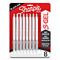 Sharpie® S-Gel Fashion Barrel Gel Pens, Medium Point,  0.7 mm, White Barrels/Black Ink, Pack Of 8 Pens