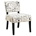 Monarch Specialties Armless Accent Slipper Chair, Off-White/Black 1 thumbnail image