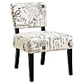 Monarch Specialties Armless Accent Slipper Chair, Off-White/Black