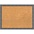 Amanti Art Dixie Non-Magnetic Cork Bulletin Board, 30" x 22", Natural, Blue Gray Wood Frame 1 thumbnail image