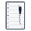 U Brands® Magnetic Polypropylene Weekly Dry-Erase Calendar Board, 5-1/2" x 8", White/Dark Indigo Frame 1 thumbnail image