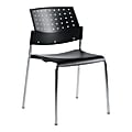 Global® Sonic™ Armless Stacking Chairs, 32"H x 20 1/2"W x 21 3/4"D, Black, Set Of 2 1 thumbnail image