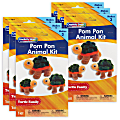 Creativity Street Pom Pom Animal Kits, Turtle Family, 3 Animals Per Kit, Set Of 6 Kits