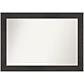 Amanti Art Non-Beveled Rectangle Framed Bathroom Wall Mirror, 29-1/2" x 41-1/2", Rustic Plank Espresso