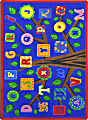 Joy Carpets Kid Essentials Rectangular Area Rug, Alphabet Leaves, 7-2/3' x 10-3/4', Bold 1 thumbnail image