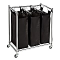Honey Can Do Easy-Load Triple Laundry Sorter, 32-5/16”H x 17-15/16”W x 27-13/16”D, Black 1 thumbnail image