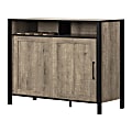 South Shore Munich 46"W Buffet With Sliding Door, Weathered Oak/Matte Black