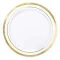 Amscan Trimmed Premium Plastic Plates, 6-1/4", Gold, Pack Of 40 Plates