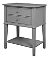 Ameriwood™ Home Franklin Accent Table With 2 Drawers, Square, 28"H x 22"W x 16"D, Gray