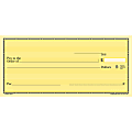 Personal Wallet Checks, 6" x 2 3/4", Singles, Yellow Safety, Box Of 150