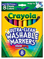 Crayola® Washable Wedge Tip Markers, Assorted Colors, Box Of 8