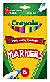 Crayola® Fluorescent Broad Line Markers, Assorted Colors, Box Of 6