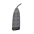 Belkin 8 Outlet Surge Protector with 6ft Power Cord for Home, Office, Travel, Computer Desktop - Black - 3550 Joules - Gray - Right Angle - 8 x AC Power - 1875 VA - 3390 J - 125 V AC Input - Cable Modem/DSL/Fax/Phone, Coaxial Cable Line - 6 ft