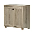 South Shore Hopedale 2-Door Storage Cabinet, 1 Fixed Shelf, 1 Adjustable Shelf, Rustic Oak