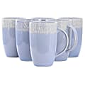 Meritage Jasper 6-Piece Stoneware Tall Latte Cup Set, 22 Oz, Blue 1 thumbnail image