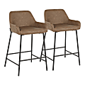 LumiSource Daniella Counter Stools, Black/Espresso, Set Of 2 Stools