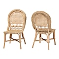 bali & pari Jelita Rattan Dining Accent Chairs, Natural Brown, Set Of 2 Chairs