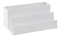 Realspace® White Plastic 5-Compartment Desk Organizer