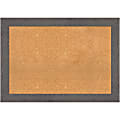 Amanti Art Non-Magnetic Cork Bulletin Board, 41" x 29", Natural, Rustic Plank Gray Plastic Frame