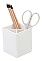 Realspace® White Plastic 3-Compartment Pencil Cup