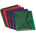 Cardinal Dual Pocket Snap Envelopes - For Letter 8 1/2" x 11" Sheet - 3 x Holes - Ring Binder - Blue, Black, Red, Purple, Green - Poly - 5 / Pack