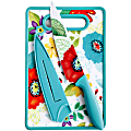 Gibson Studio California Jordana 3-Piece Cutlery Knife And Cutting Board Set, Turquoise Floral Pattern