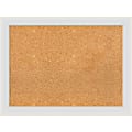 Amanti Art Rectangular Non-Magnetic Cork Bulletin Board, Natural, 32” x 24”, Flair Soft White Plastic Frame 1 thumbnail image