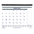 2025 Blueline Net Zero Carbon Monthly Desk Pad Calendar, 22" x 17", 50% Recycled, Blue/White, January to December, C177847