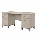 Bush® Furniture Somerset 60"W Office Desk With Drawers, Sand Oak, Standard Delivery
