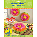 Amscan Summer Hibiscus Fluffy Flower Decorations, 16" x 16", Multicolor, 3 Pieces Per Pack, Set Of 2 Packs