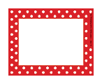 Barker Creek Self-Adhesive Name Badge Labels, 3 1/2” x 2 3/4”, Red-And-White Dots, Pack Of 45 1 thumbnail image