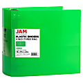 JAM PAPER 3 Ring Plastic Binder, 4 inch, Green, Sold Individually 1 thumbnail image