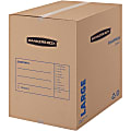 Fellowes® SmoothMove Basic Moving Boxes, 18.3" x 18.3" x 24.8", Kraft/Black, Carton Of 15