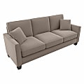 Bush® Furniture Flare Microsuede Fabric Sofa, 35-3/4"H x 85"W x 33-1/2"D, Tan, Standard Delivery 1 thumbnail image