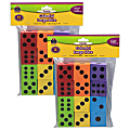 Teacher Created Resources Foam Dice, 1-1/2", Assorted Colors, 12 Dice Per Pack, Set Of 2 Packs