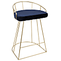 LumiSource Canary Counter Stools, Gold/Blue, Set Of 2 Stools
