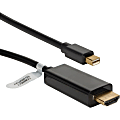 QVS Mini DisplayPort/Thunderbolt To HDMI Digital Video Black Cable, 3'