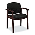 HON® Invitation® 2111 Single-Rail Arm Guest Chair, 33"H x 23 1/2"W x 22"D, Raven Fabric, Mahogany Frame