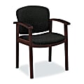 HON® Invitation® 2111 Single-Rail Arm Guest Chair, 33"H x 23 1/2"W x 22"D, Raven Fabric, Mahogany Frame 1 thumbnail image