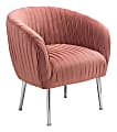 Zuo Modern Betsy Accent Chair, Pink/Silver