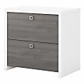 Bush Business Furniture Echo 31-5/8"W x 20"D Lateral 2-Drawer File Cabinet, Pure White/Modern Gray, Standard Delivery