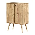 South Shore Kodali Solid Wood 28"W Buffet With Wine Storage, Natural Wood 1 thumbnail image